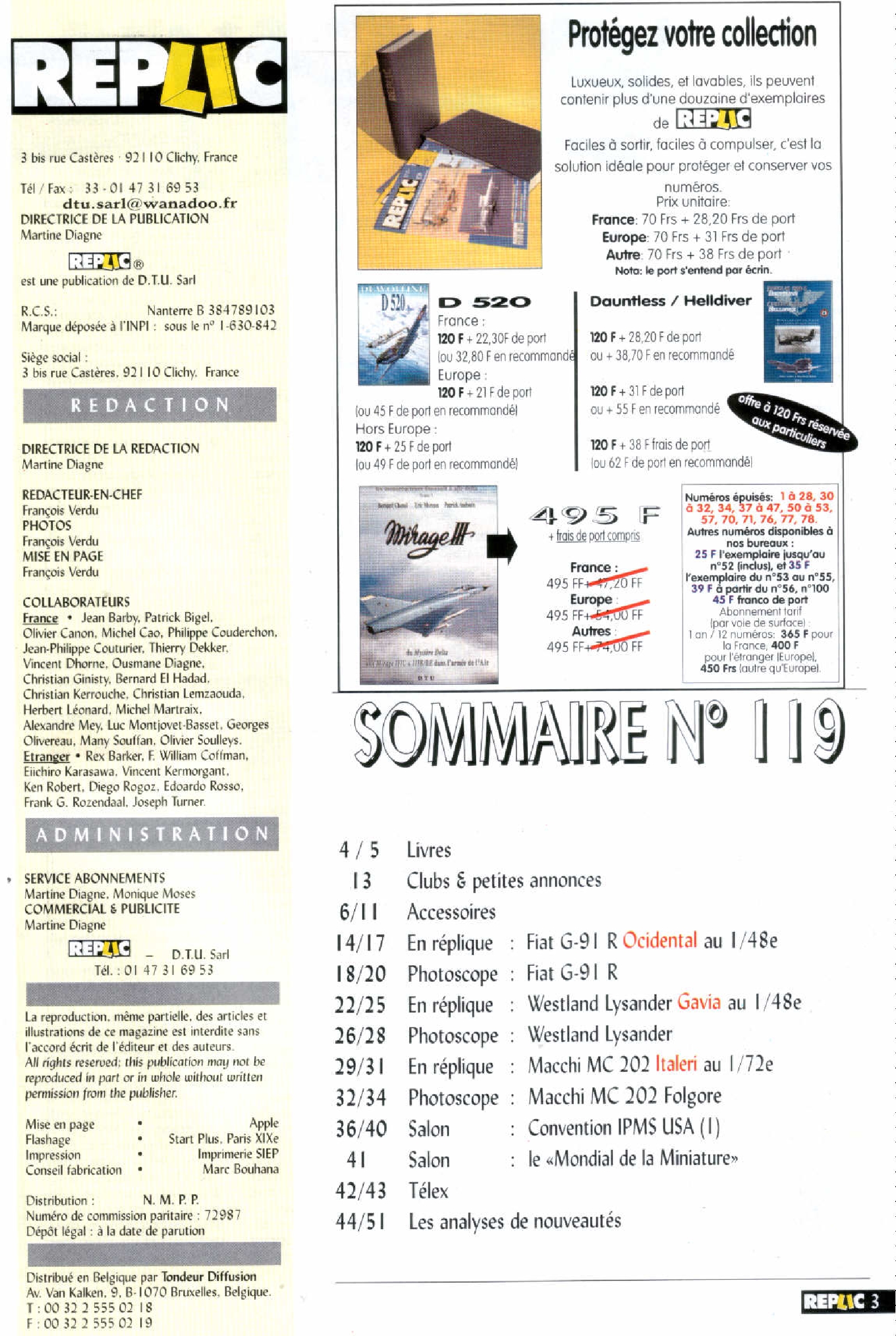 Replic 119 - FIAT G-91R, Macchi C202, Westland Lysander